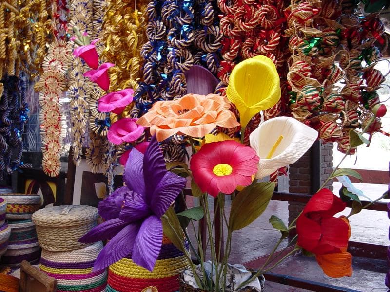 Crafts sold at market in Tzintzuntzan